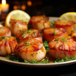 Air Fryer Bacon-Wrapped Scallops with Lemon Zest