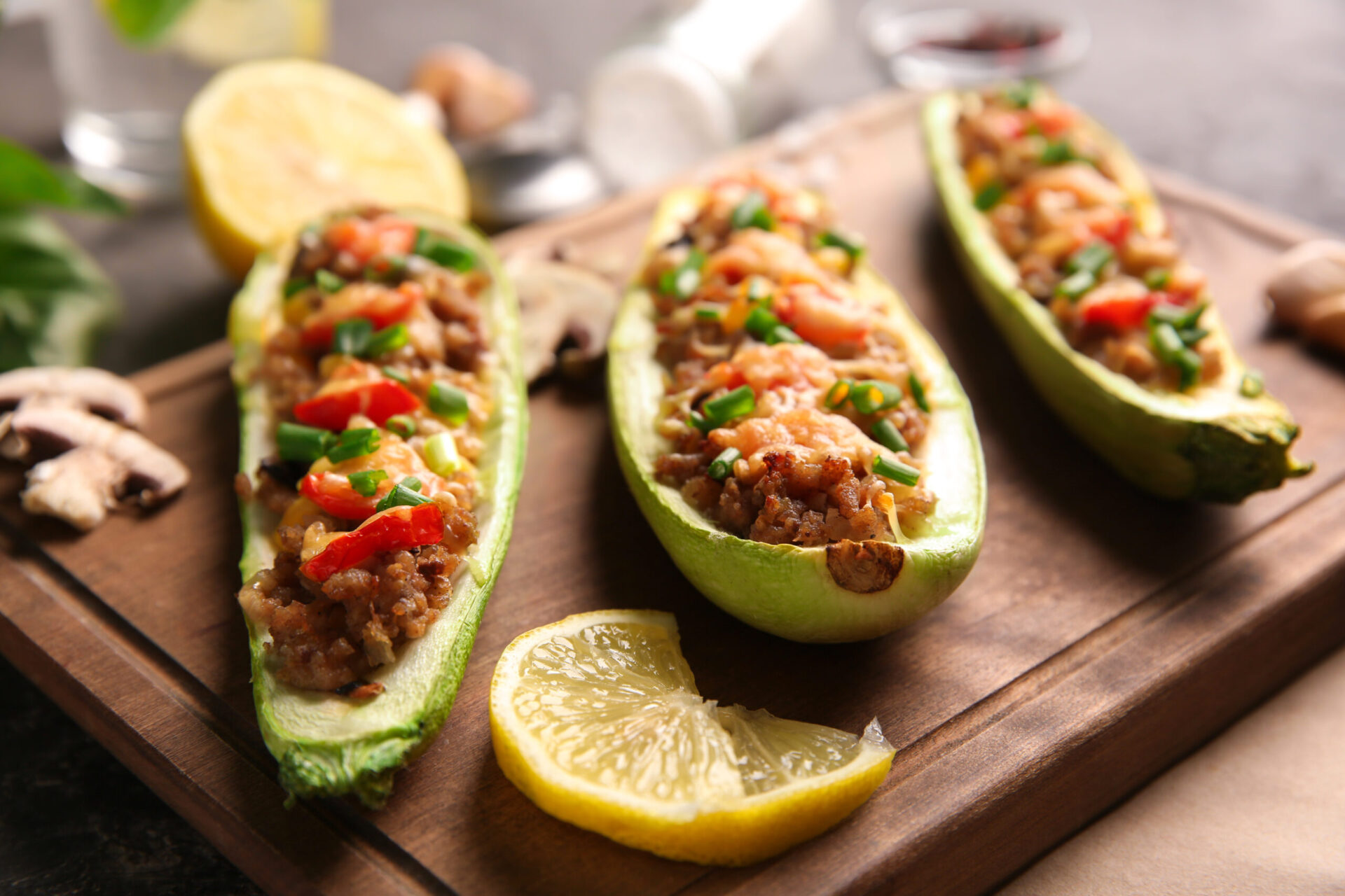 Air Fryer Stuffed Zucchini Boats