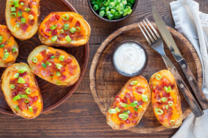 Crispy Air Fryer Loaded Potato Skins